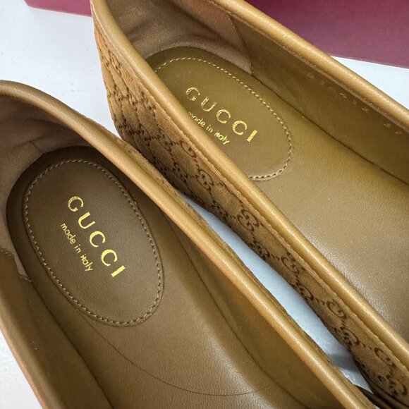 GUCCI, Suede Horsebit GG Ballerinas - Picture 15 of 15